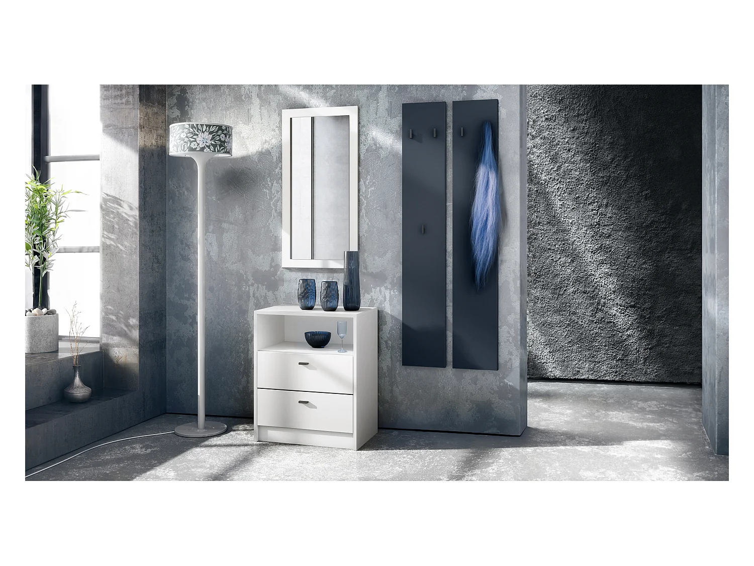 Panneau Mural Enigma 140, Fabriqué en Allemagne, Panneau de Vestiaire Composé de 2 Panneaux, Bleu royal (je 24 x 140 x 2 cm)