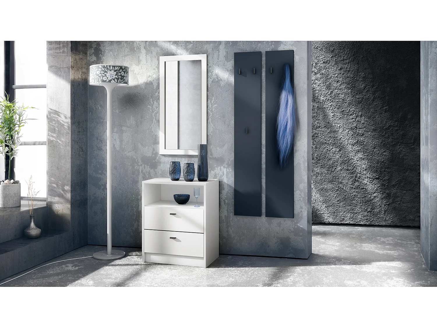 Panneau Mural Enigma 140, Fabriqué en Allemagne, Panneau de Vestiaire Composé de 2 Panneaux, Bleu royal (je 24 x 140 x 2 cm)