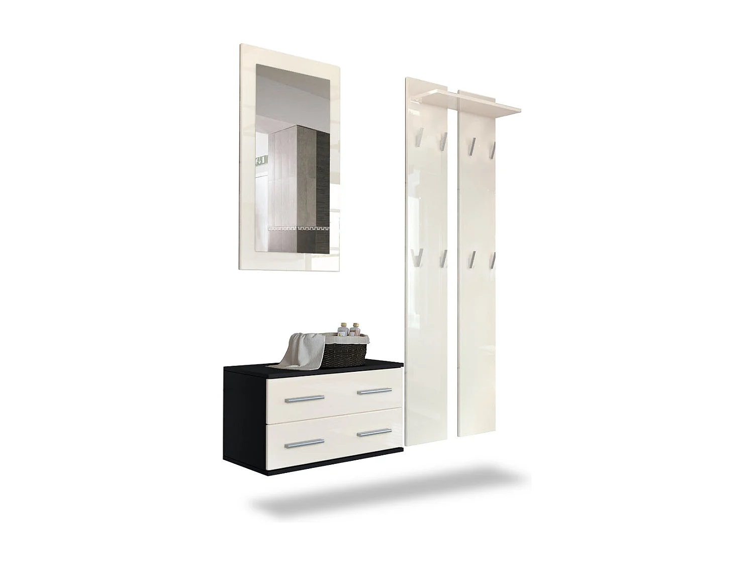 GARDEROBE Kioto Front in Creme Hochglanz