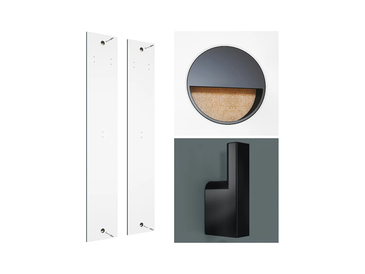 Ensemble d'Entrée Enigma, Composé d'un Meuble à Chaussures, d'un Miroir Mural et de 2 Panneaux Porte-Manteaux Fjord vert