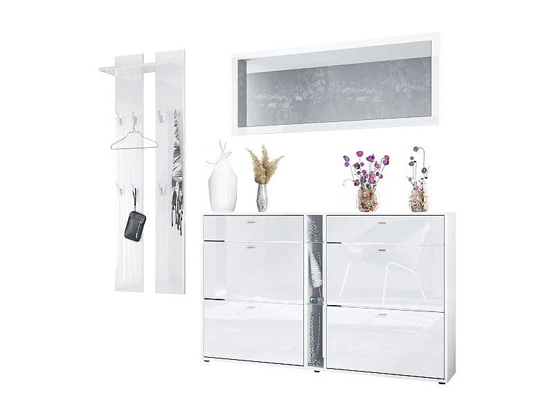 GARDEROBE Orlando Weiß Hochglanz