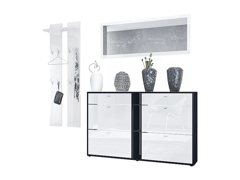 GARDEROBE Orlando Weiß Hochglanz