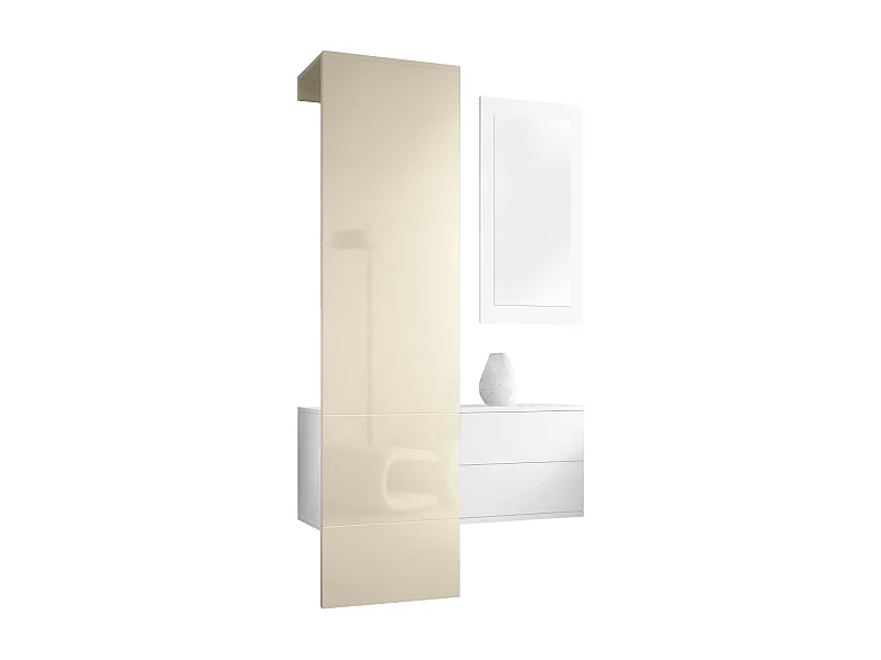 GARDEROBE Carlton Paneel in Creme Hochglanz