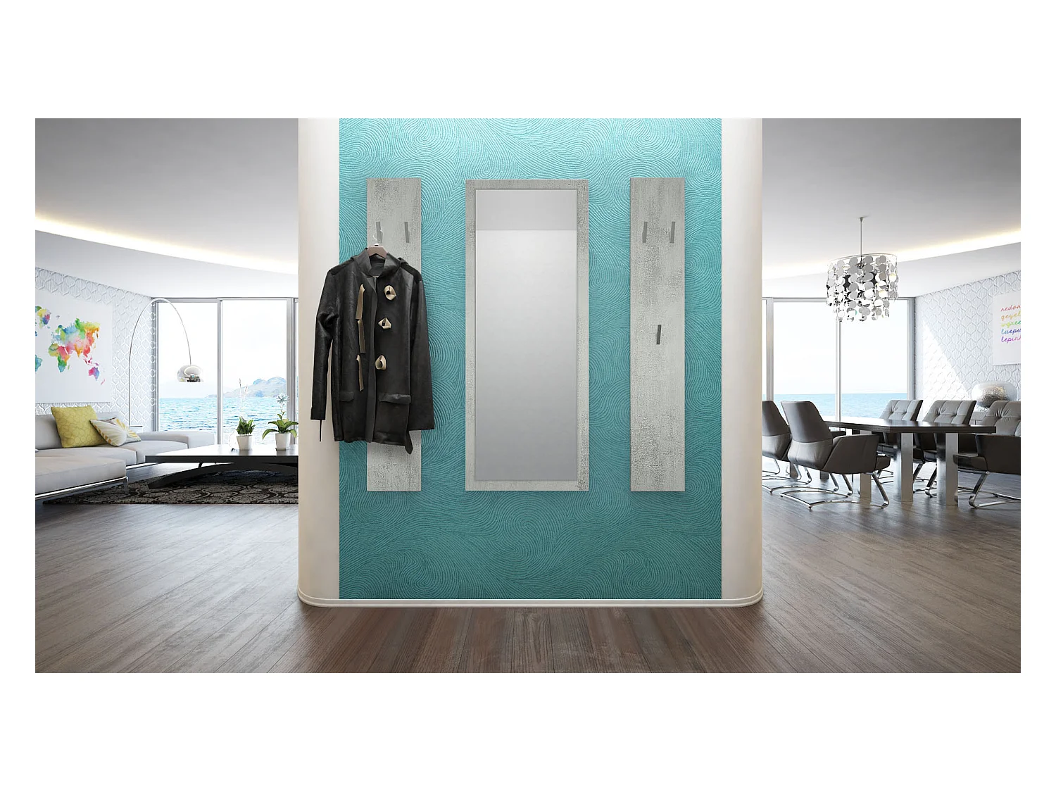 Ensemble de meubles d'entrée Spot en Aspect Béton Oxyde