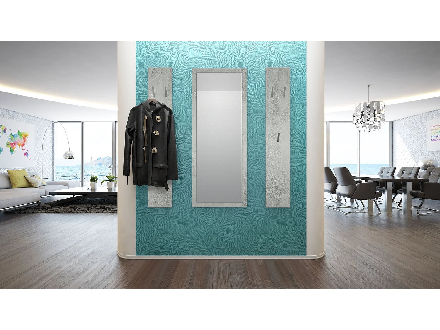 Ensemble de meubles d'entrée Spot en Aspect Béton Oxyde