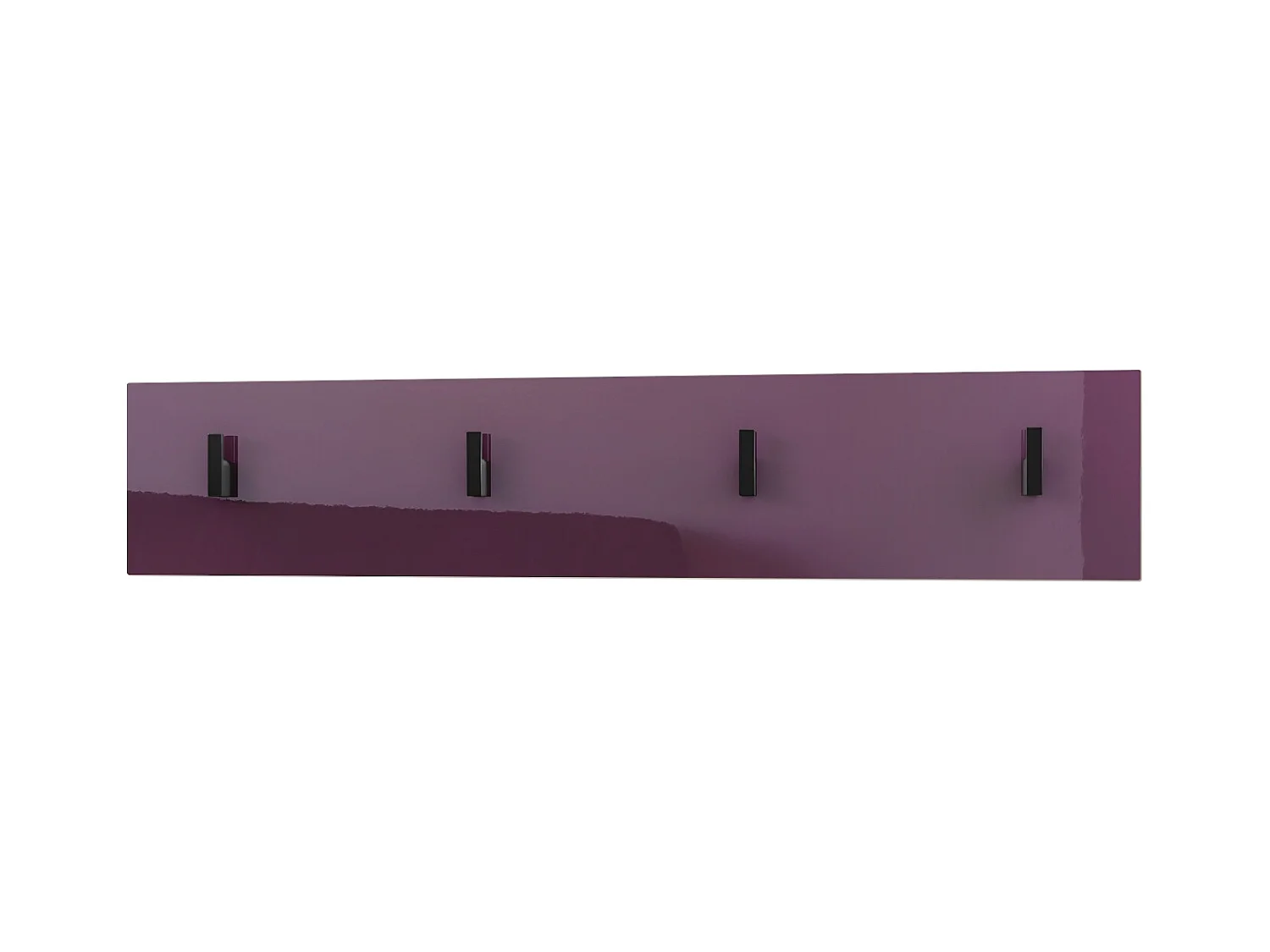 Wandgarderobe Garderobenleiste Garderobenpaneel Linea V2 in Brombeer Hochglanz