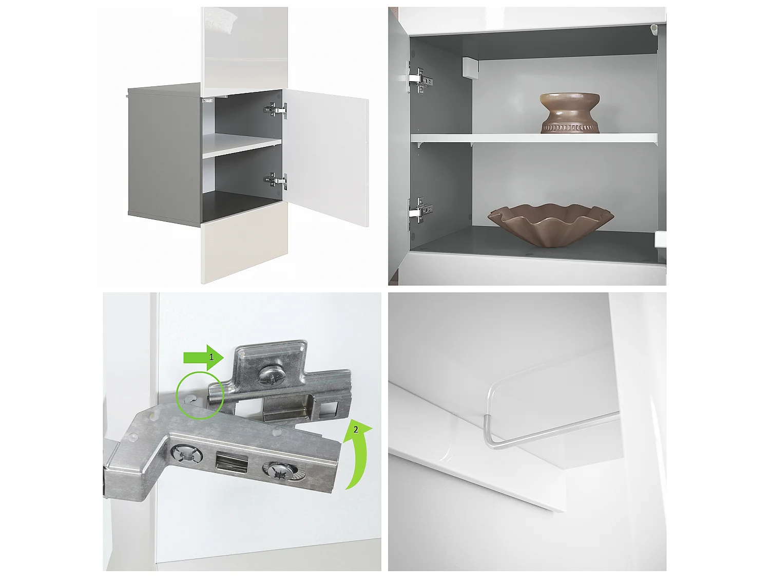 GARDEROBE Hollywood Grau Hochglanz