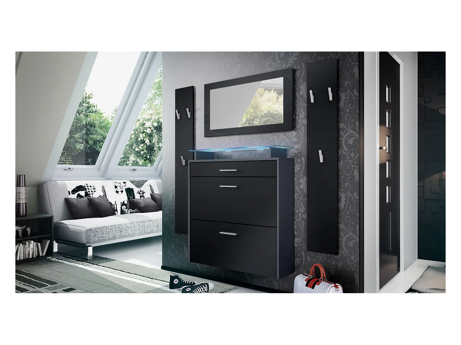 GARDEROBE Malea Fronten in Schwarz matt