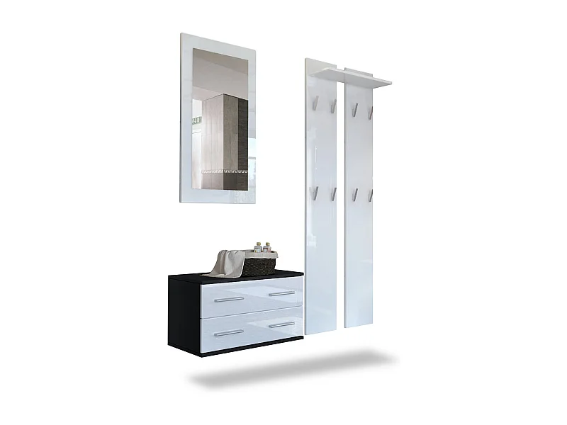 GARDEROBE Kioto Front in Weiß Hochglanz