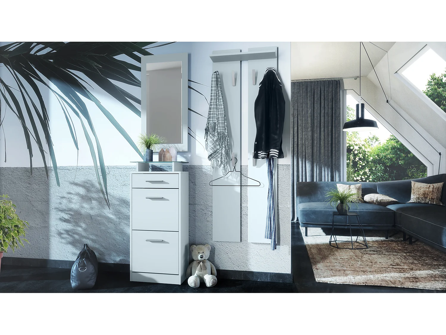 GARDEROBE Loret Front in Weiß matt