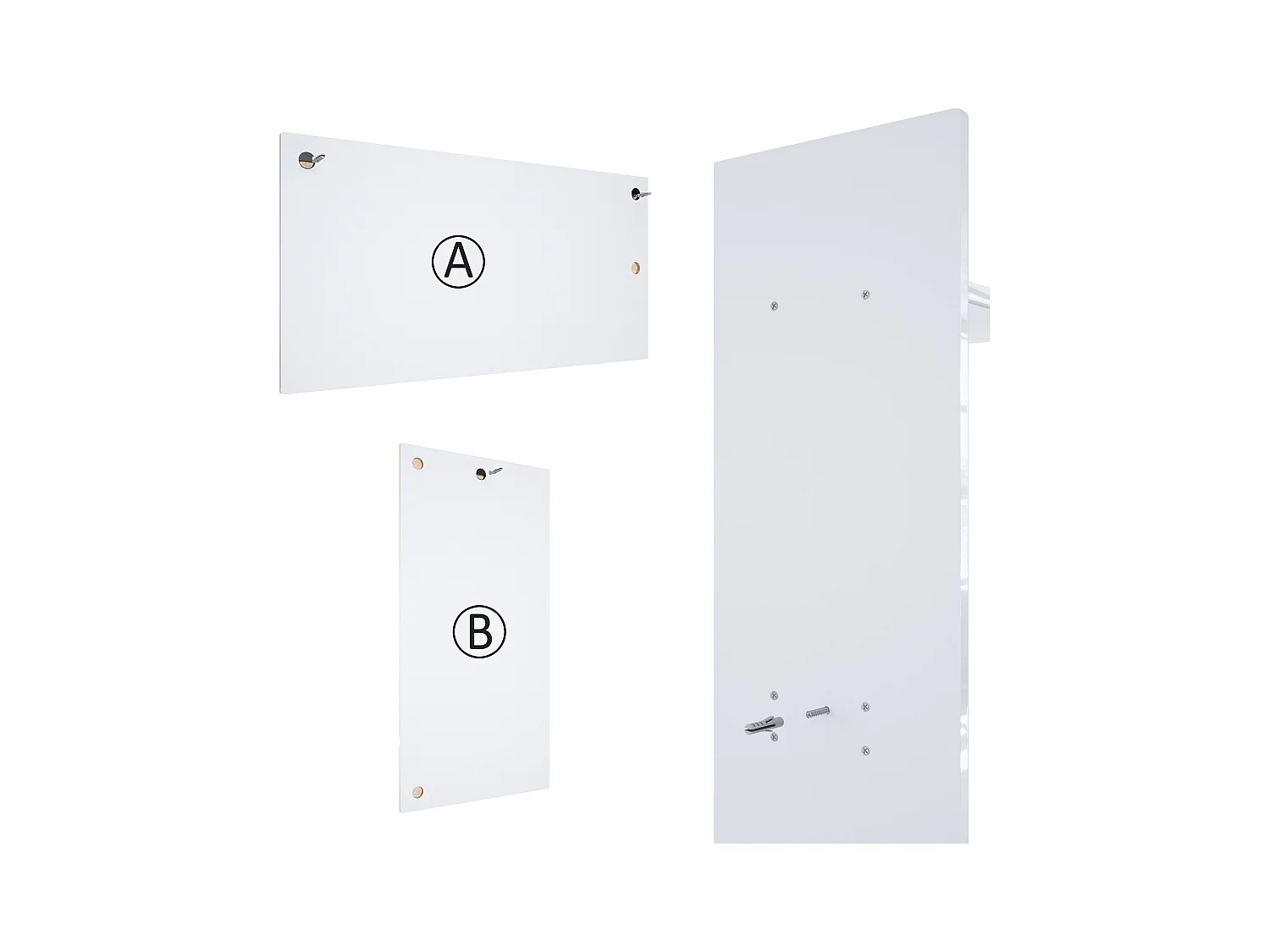 Ensemble de meubles d'entrée Kioto, Corps en Blanc mat / Façades en Mûre haute brillance