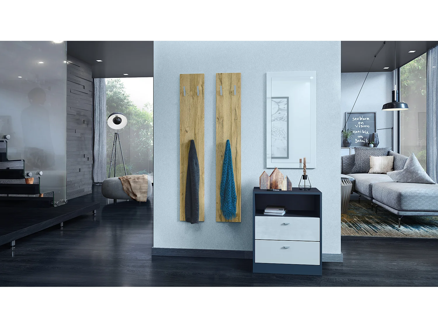 Panneau Mural 140, Fabriqué en Allemagne, Panneau de Vestiaire avec 2 Panneaux, chêne nature (je 24 x 140 x 2 cm)