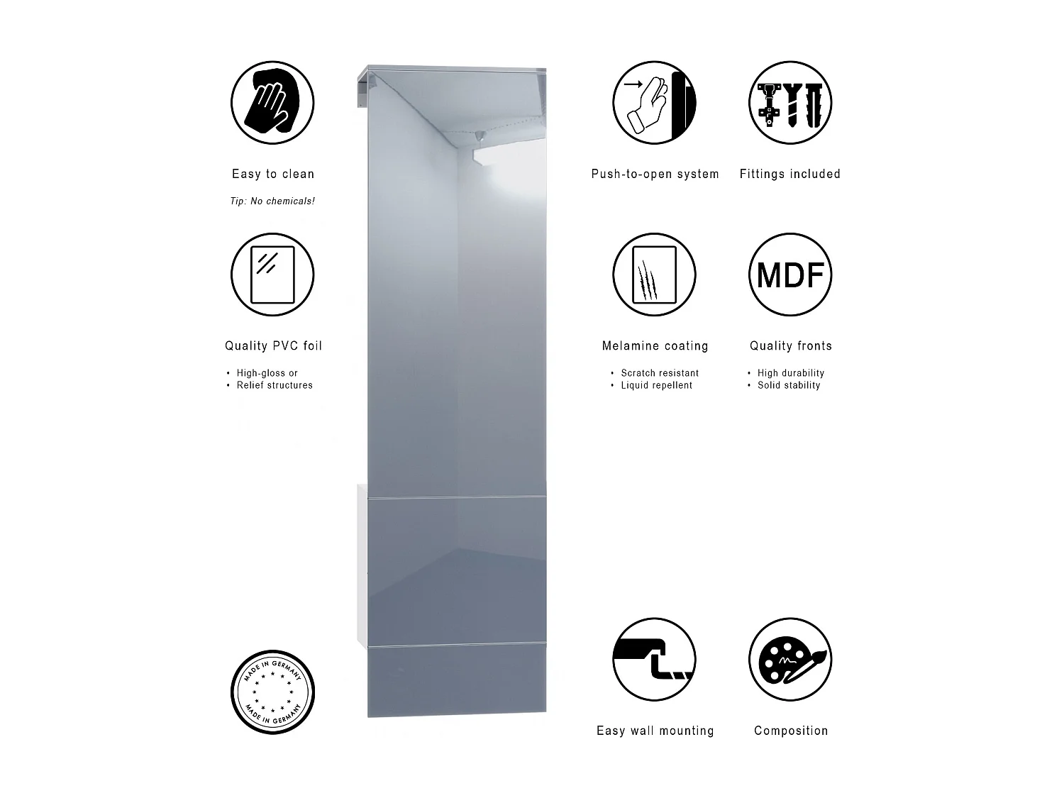 GARDEROBE Carlton Paneel in Beton Oxid Optik