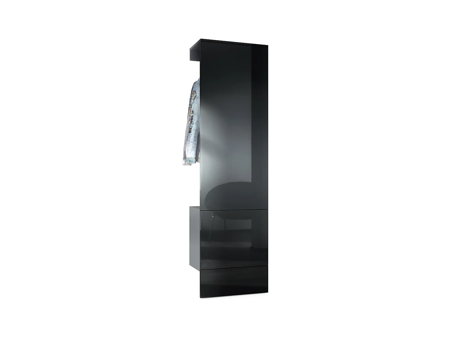 GARDEROBE Carlton Paneel in Schwarz Hochglanz