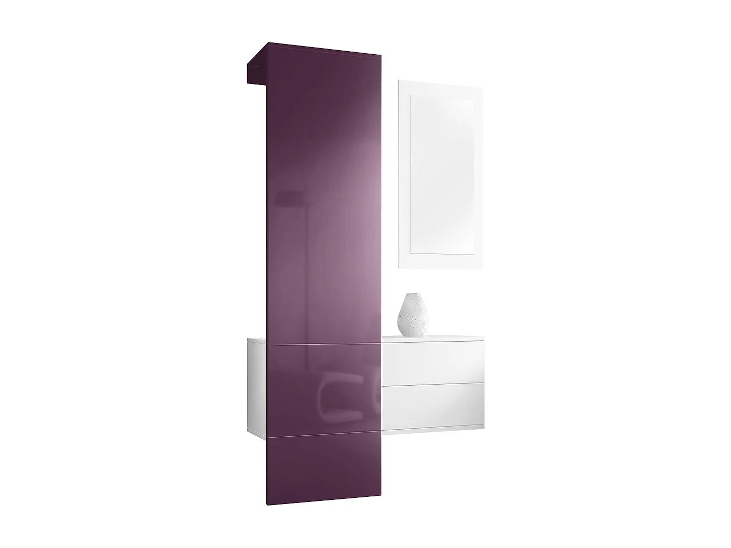 GARDEROBE Carlton Paneel in Brombeer Hochglanz