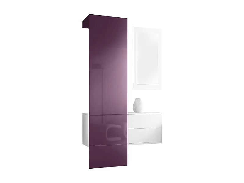 GARDEROBE Carlton Paneel in Brombeer Hochglanz