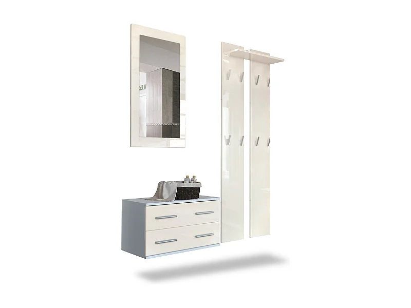 GARDEROBE Kioto Front in Creme Hochglanz