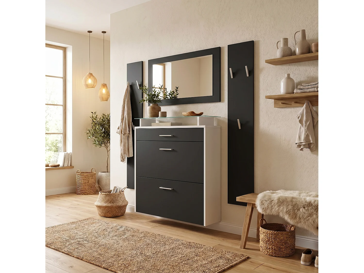 GARDEROBE Malea Front in Schwarz matt