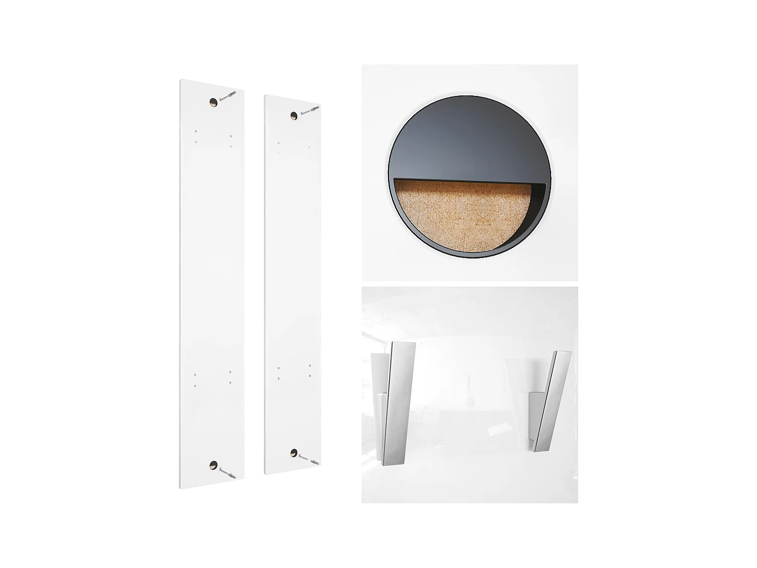 Vladon Perchero de pared 120, Perchero compuesto por 2 Paneles, Hormigón oxidado (cada uno: 28 x 120 x 2 cm)