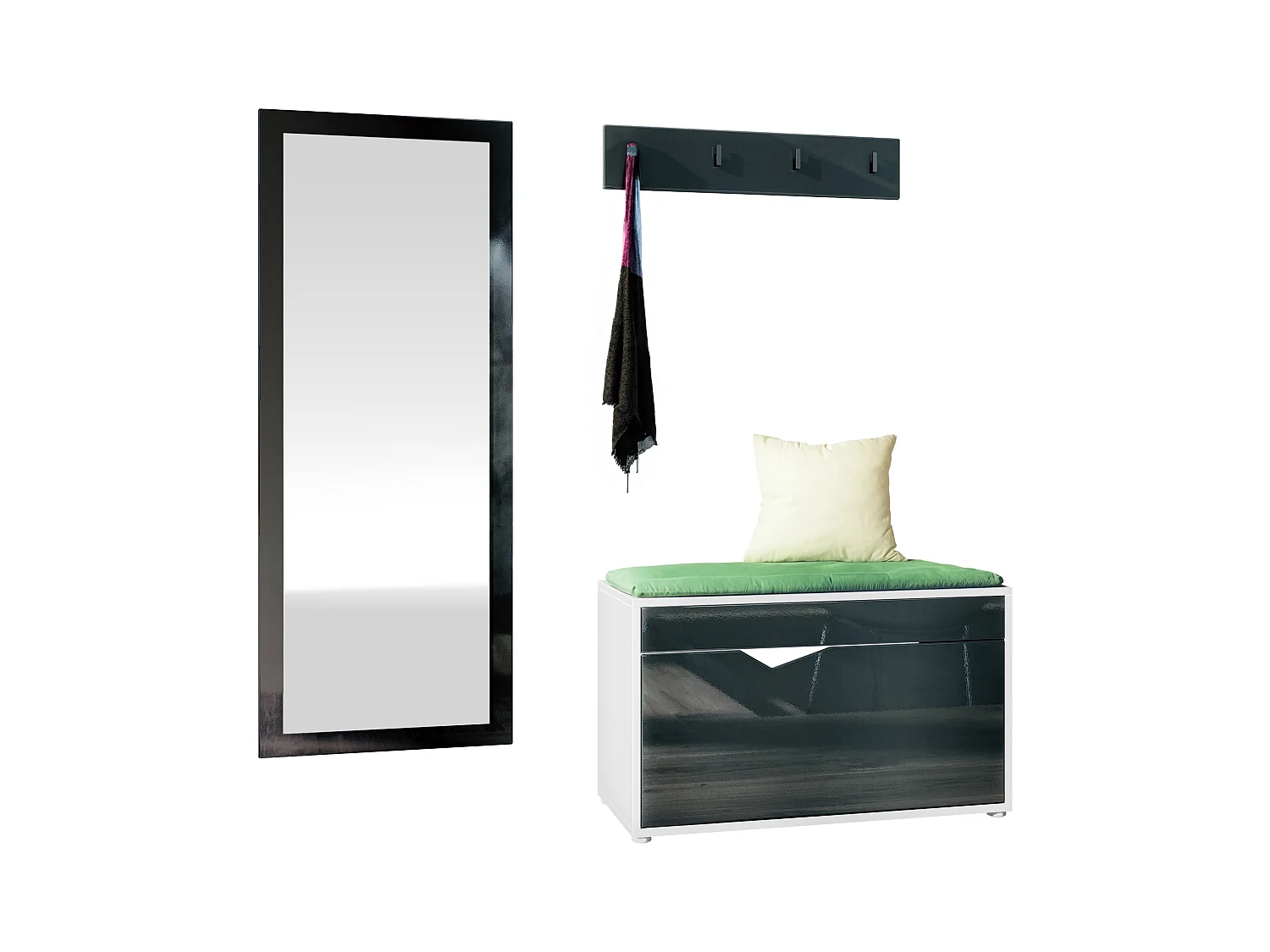 GARDEROBE Hanko Schwarz Hochglanz