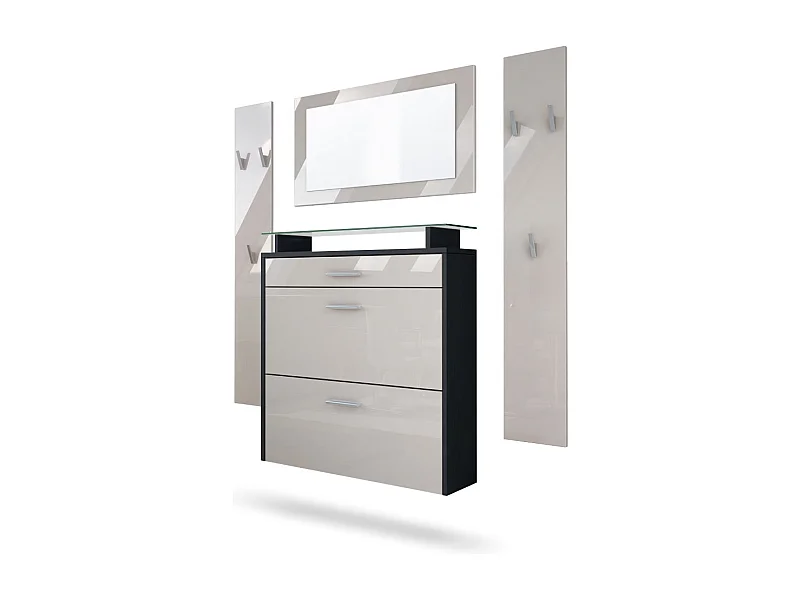 GARDEROBE Malea Front in Sandgrau Hochglanz