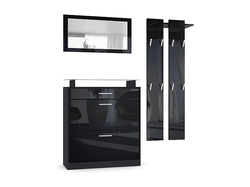 GARDEROBE Loret Front in Schwarz Hochglanz
