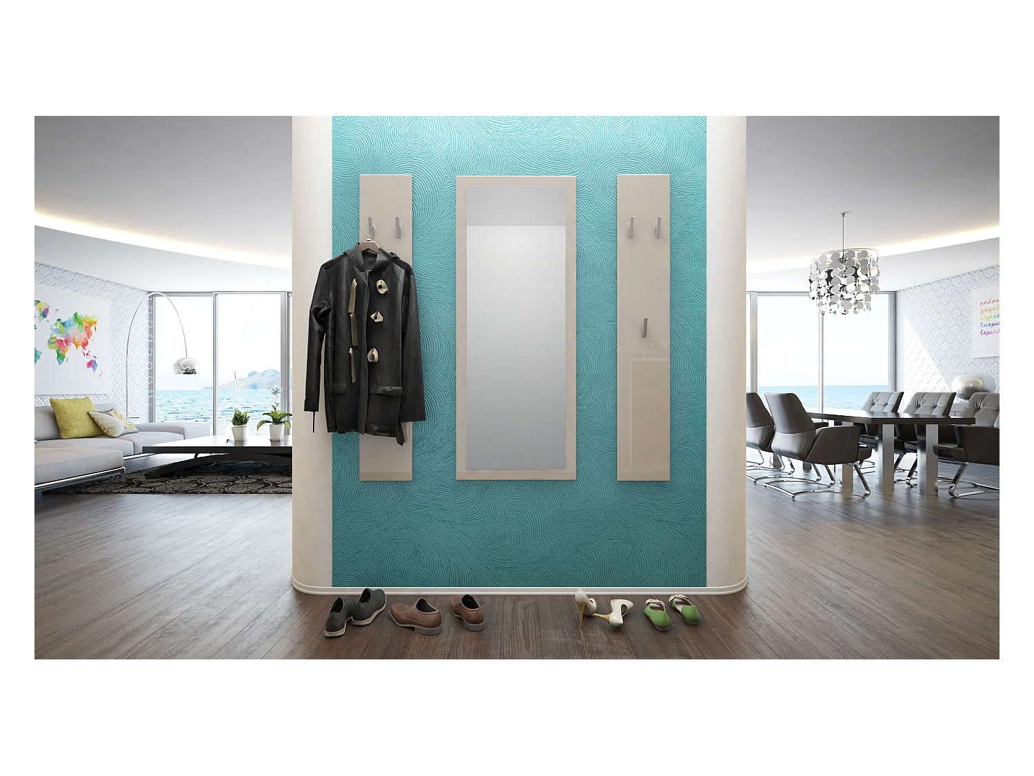 GARDEROBE Spot Sandgrau Hochglanz