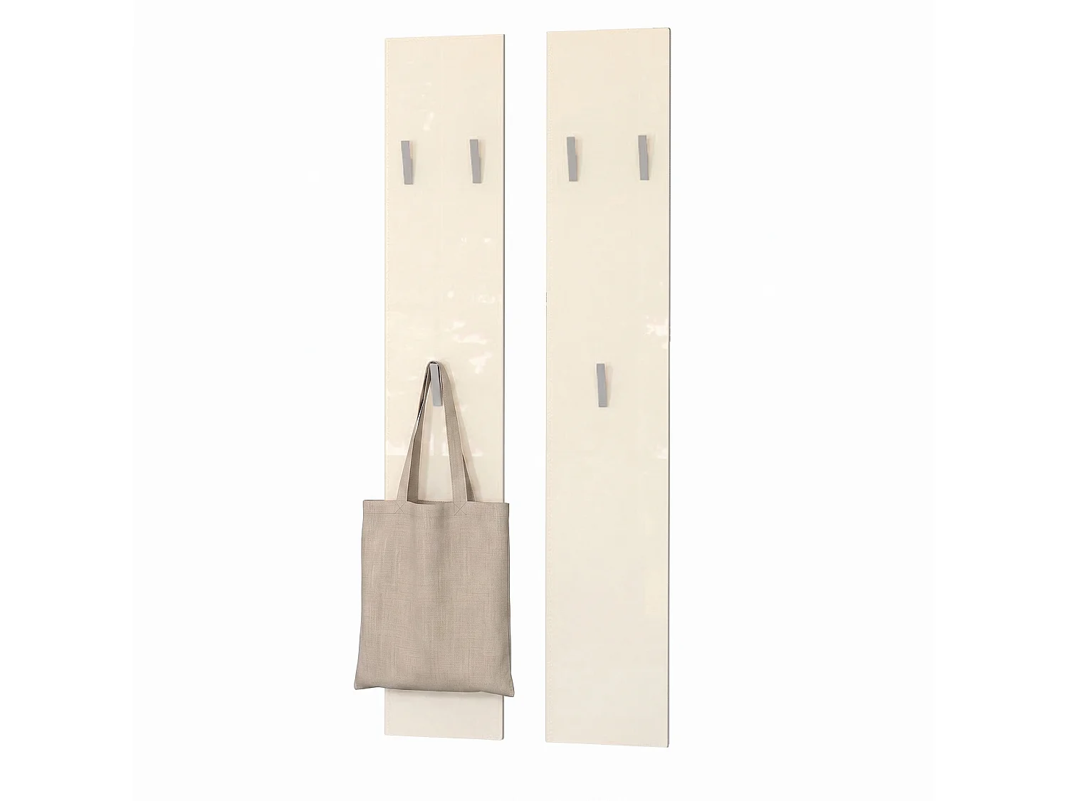 Panneau Mural 140, Fabriqué en Allemagne, Panneau de Vestiaire avec 2 Panneaux, crème haute brillance (je 24 x 140 x 2 cm)
