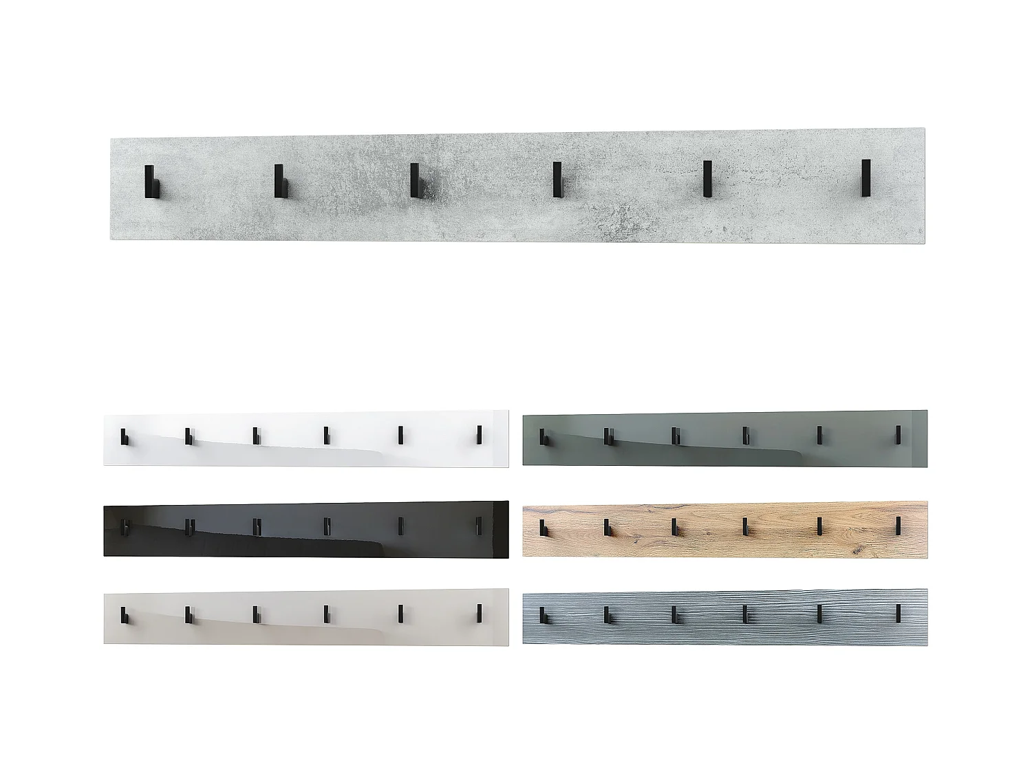 Wandgarderobe Garderobenleiste Garderobenpaneel Linea in Eiche Natur