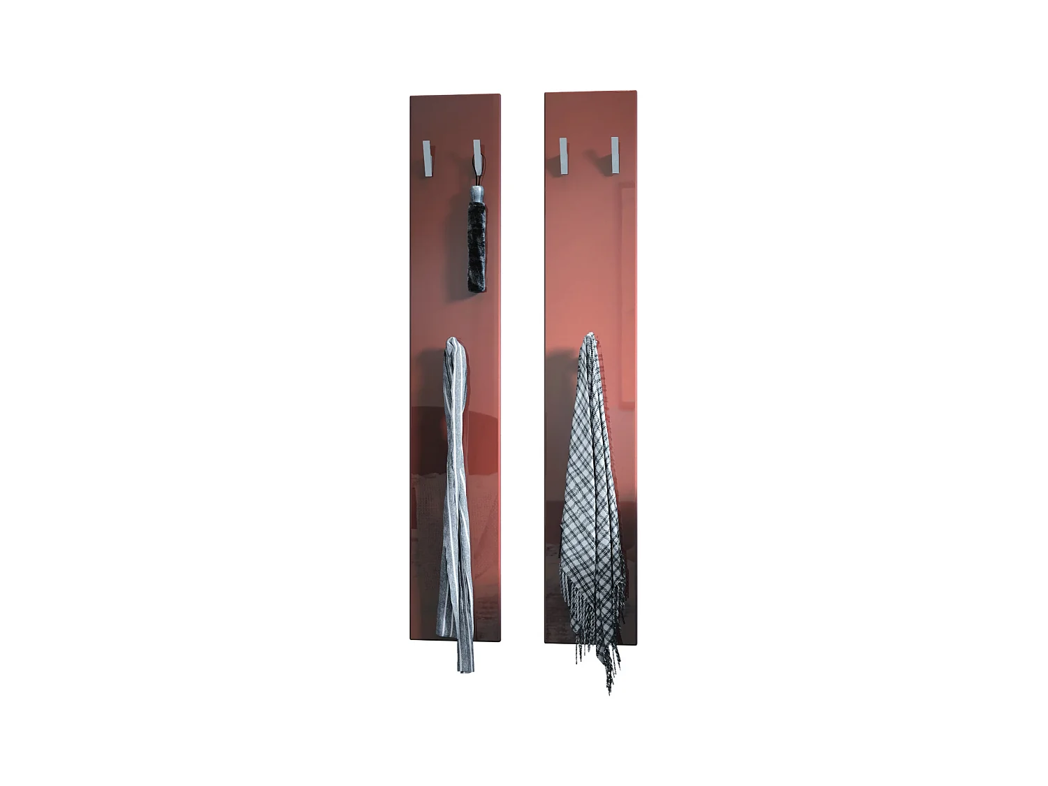 Panneau Mural 140, Fabriqué en Allemagne, Panneau de Vestiaire avec 2 Panneaux, bordeaux haute brillance (je 24 x 140 x 2 cm)