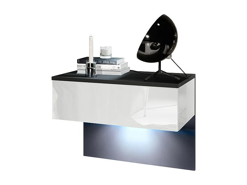 NACHTTISCH Sleep Fronten in Weiß Hochglanz