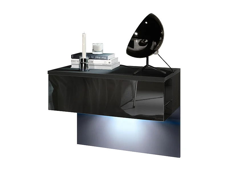 NACHTTISCH Sleep Fronten in Schwarz Hochglanz