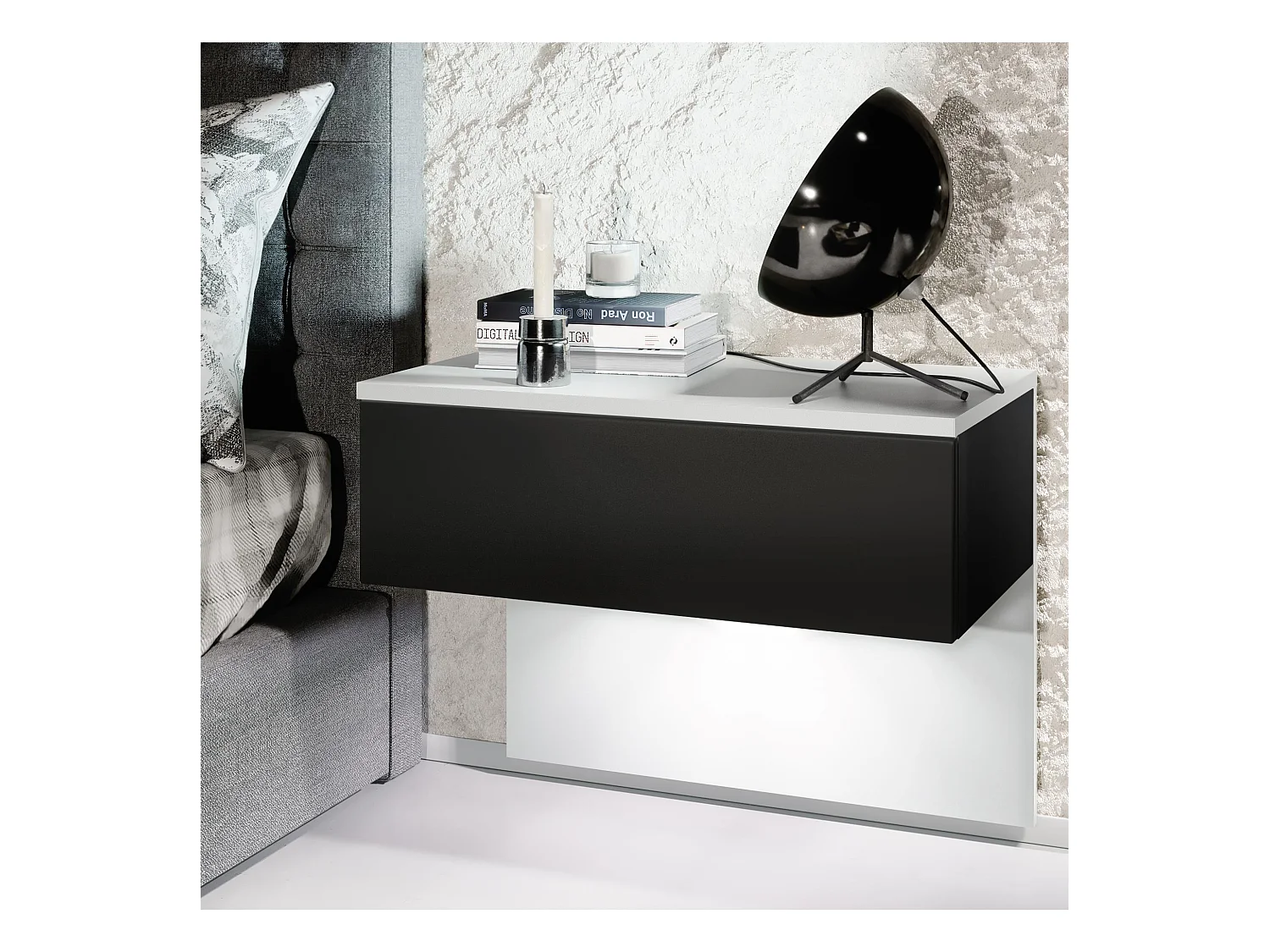 NACHTTISCH Sleep Fronten in Schwarz matt