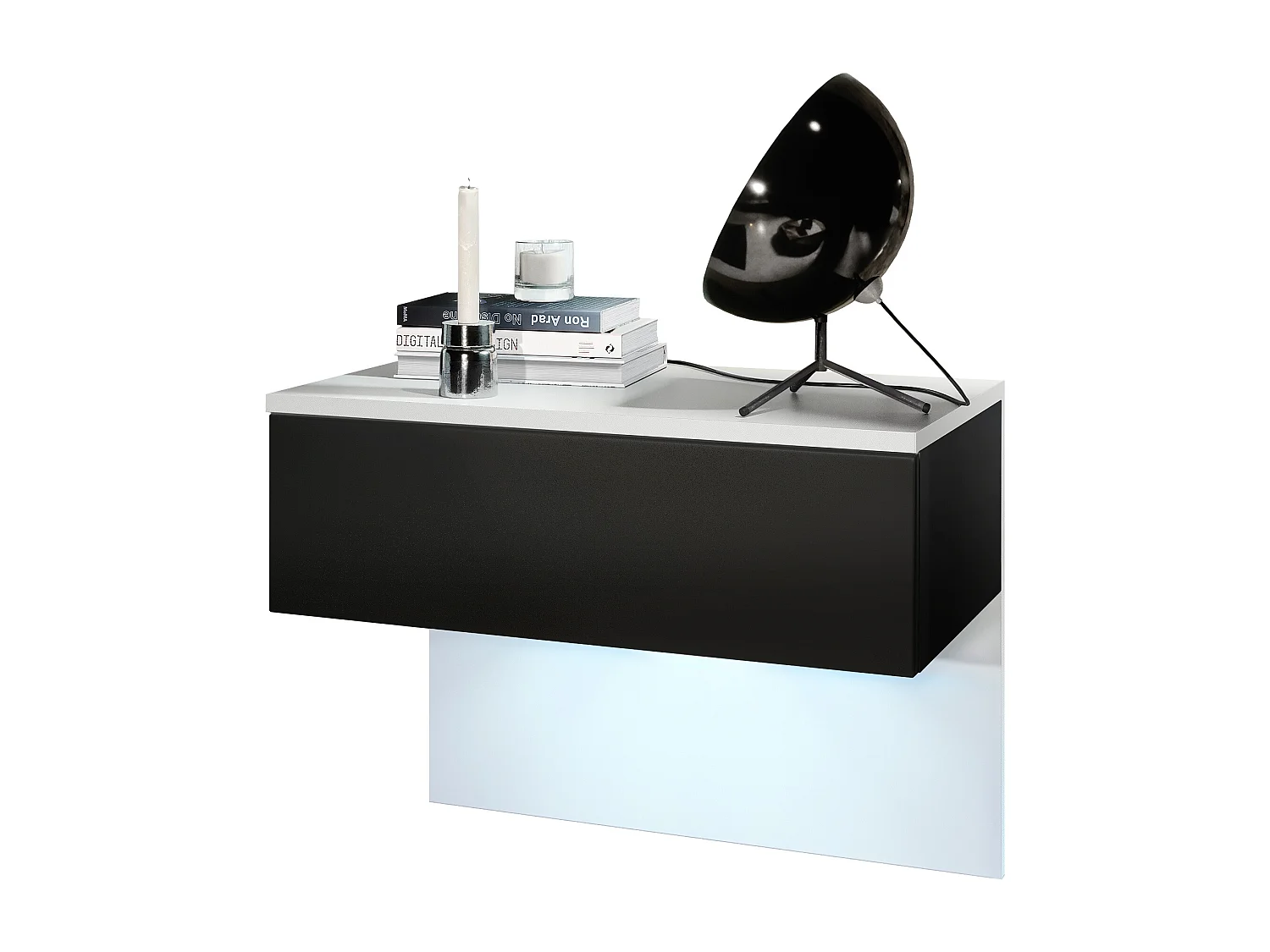 NACHTTISCH Sleep Fronten in Schwarz matt