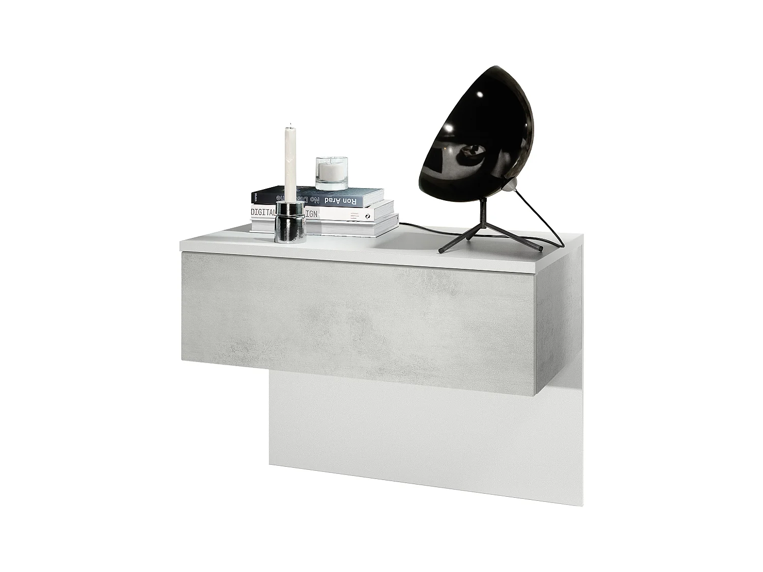 NACHTTISCH Sleep Fronten in Beton Oxid Optik
