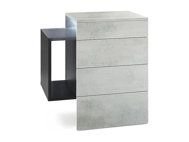 NACHTTISCH Queens Front in Beton Oxid Optik