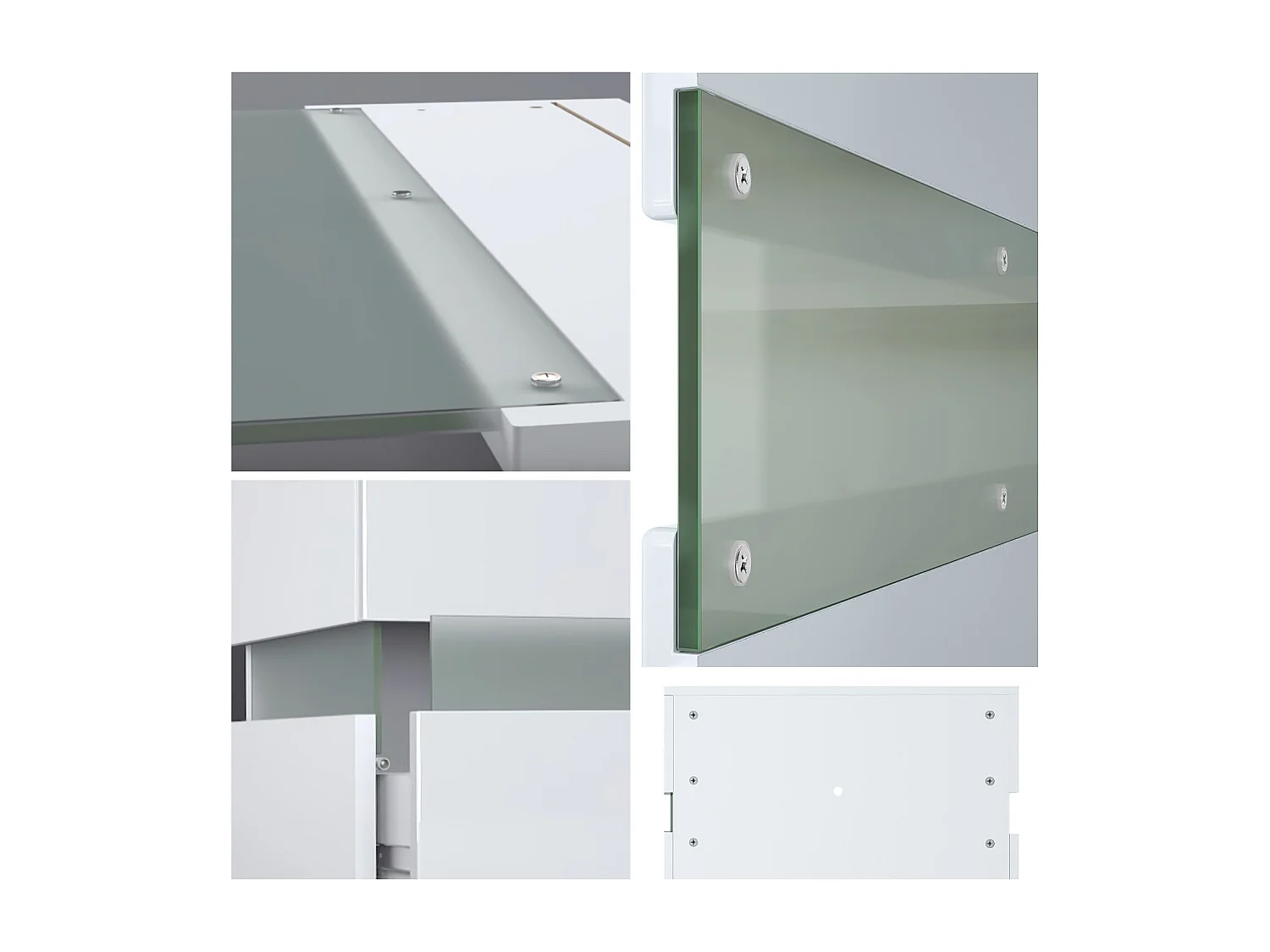 Table de chevet Flow, Table de nuit avec tiroir pour fixation murale, Blanc haute brillance/Blanc haute brillance (60 x 45 x 39 cm)