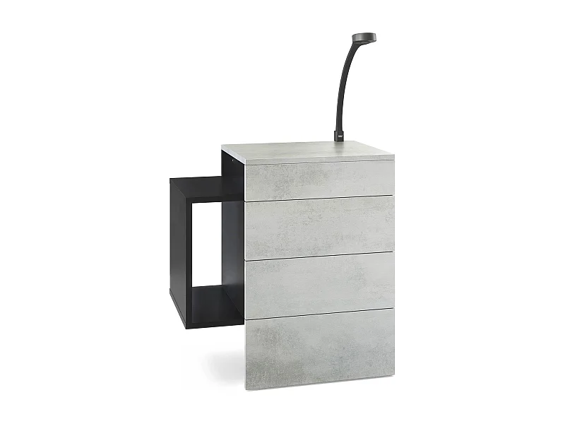 NACHTTISCH Queens Front in Beton Oxid Optik