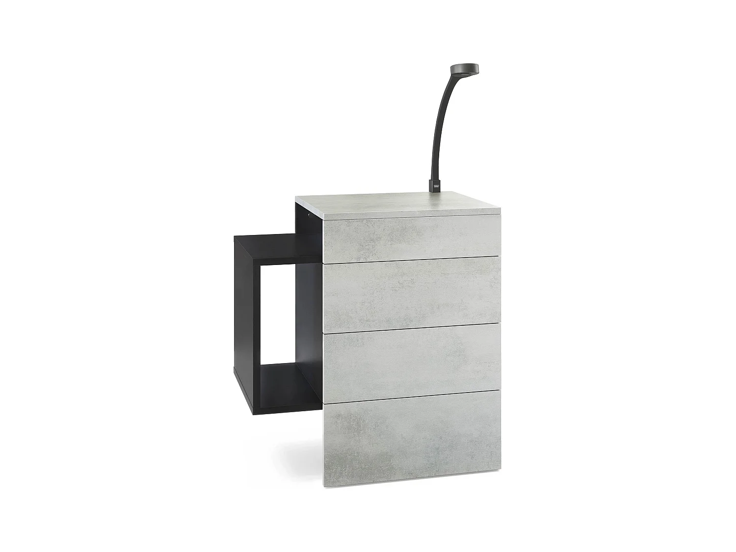 NACHTTISCH Queens Front in Beton Oxid Optik