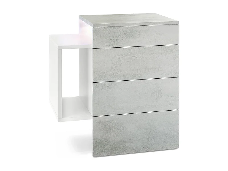 NACHTTISCH Queens Front in Beton Oxid Optik