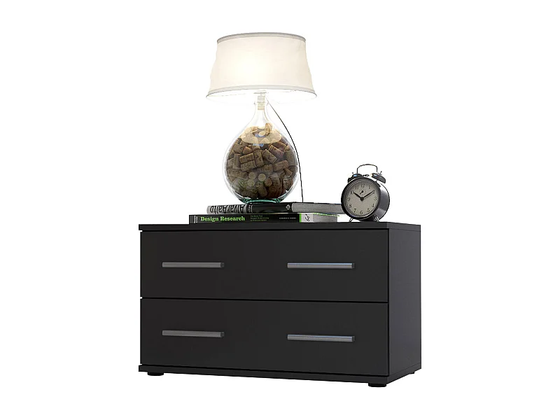 NACHTTISCH Kioto Front in Schwarz matt