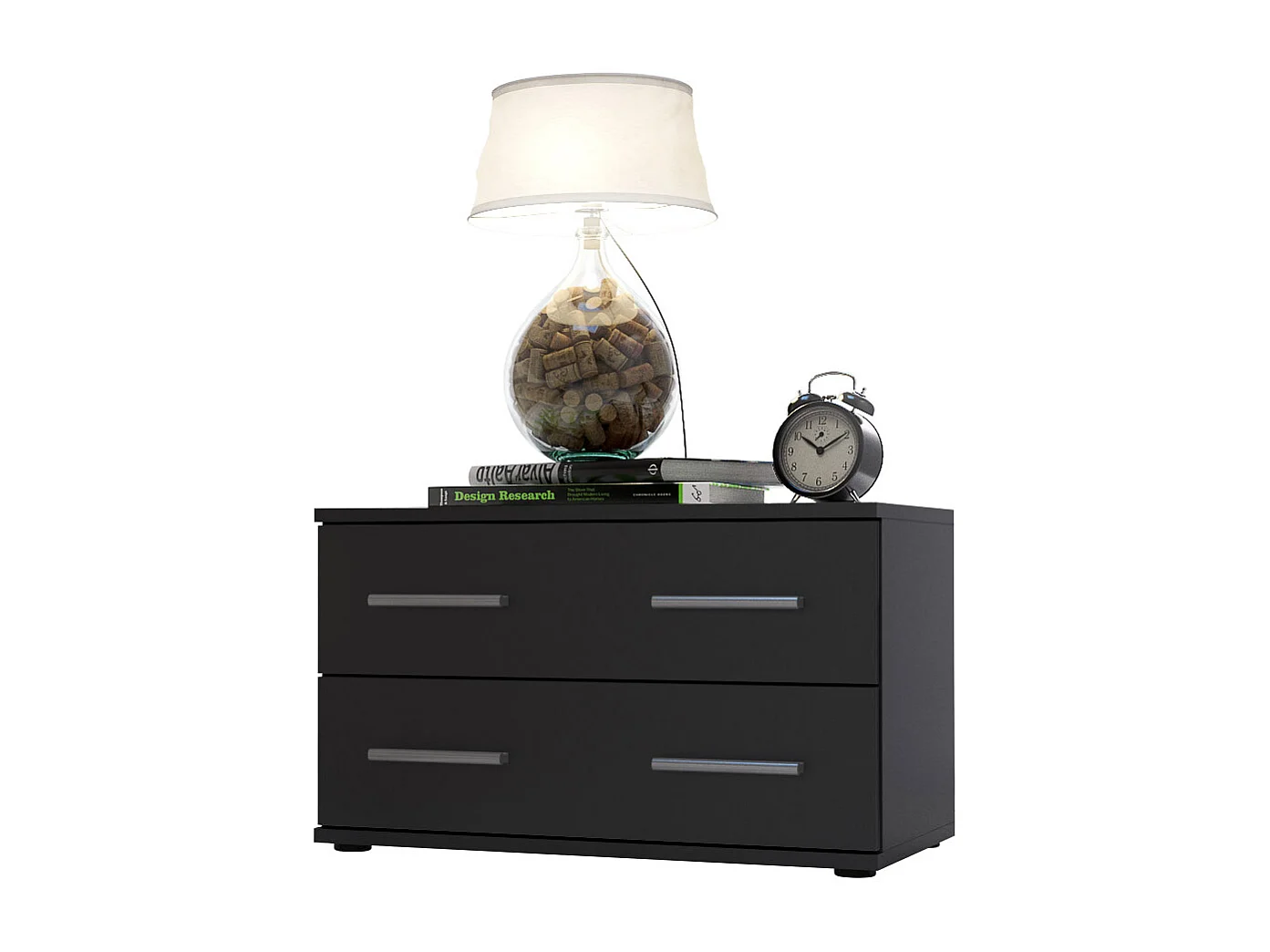 NACHTTISCH Kioto Front in Schwarz matt