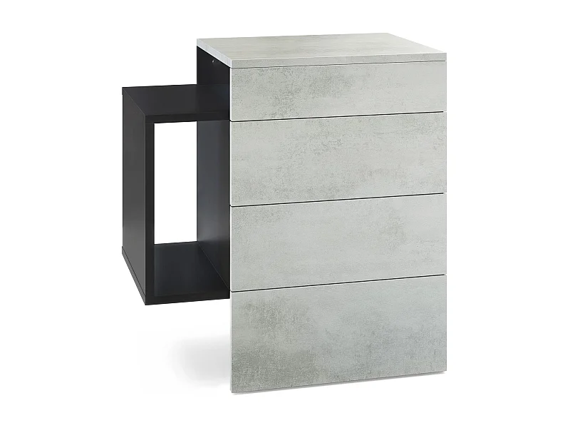 NACHTTISCH Queens Front in Beton Oxid Optik