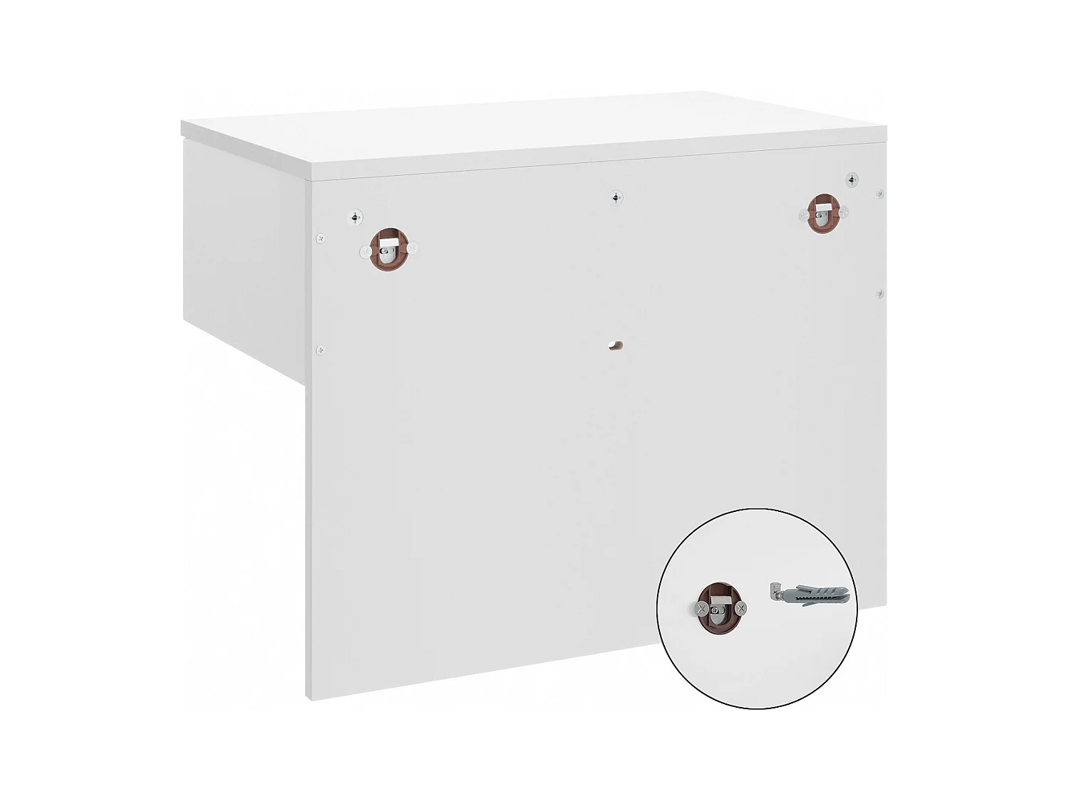 Table de chevet Sleep, Table de nuit à fixation murale avec tiroir, Noir mat/Aspect Béton Oxyde, éclairage LED inclus (60 x 46 x 35 cm)