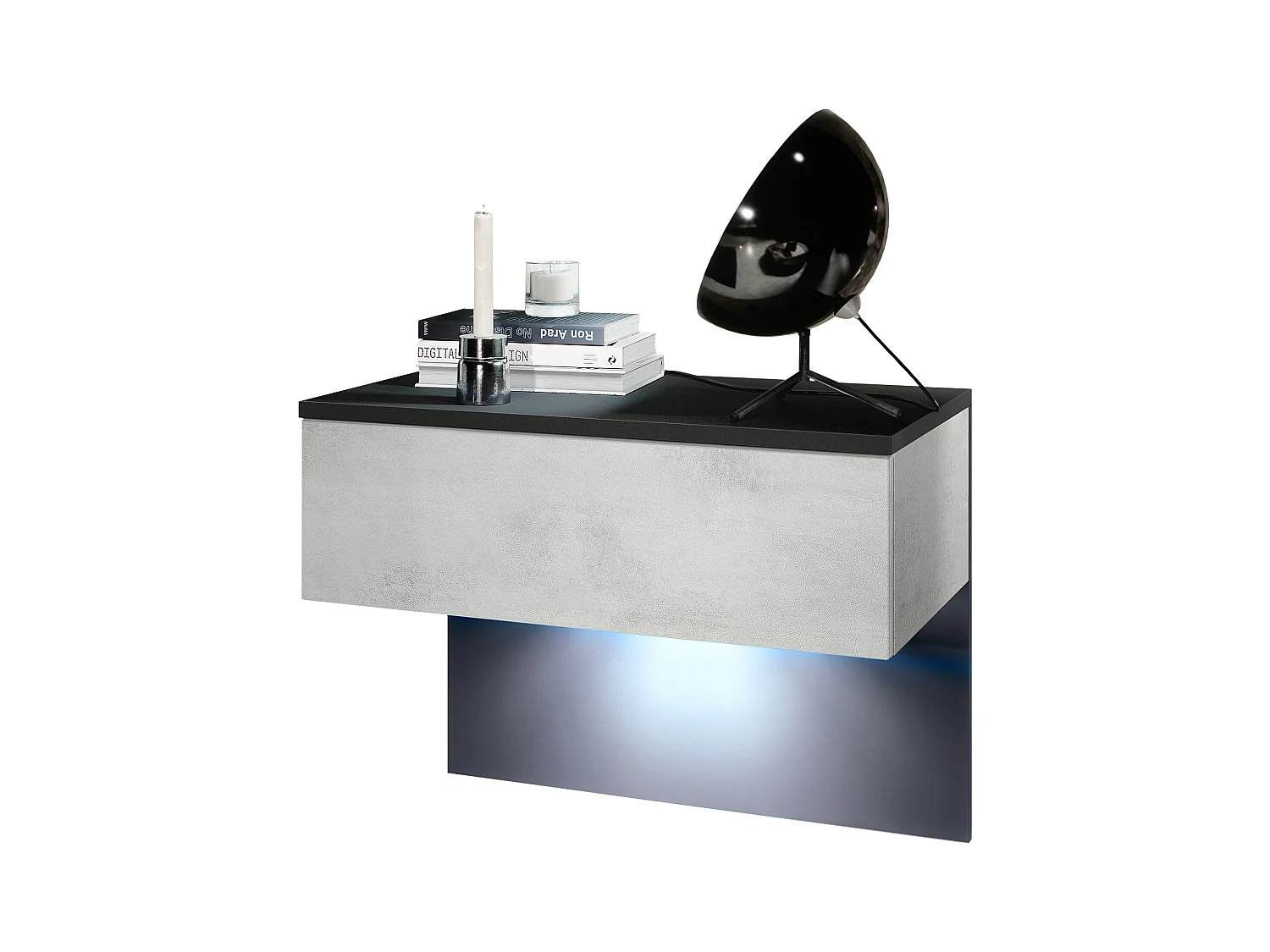 NACHTTISCH Sleep Fronten in Beton Oxid Optik