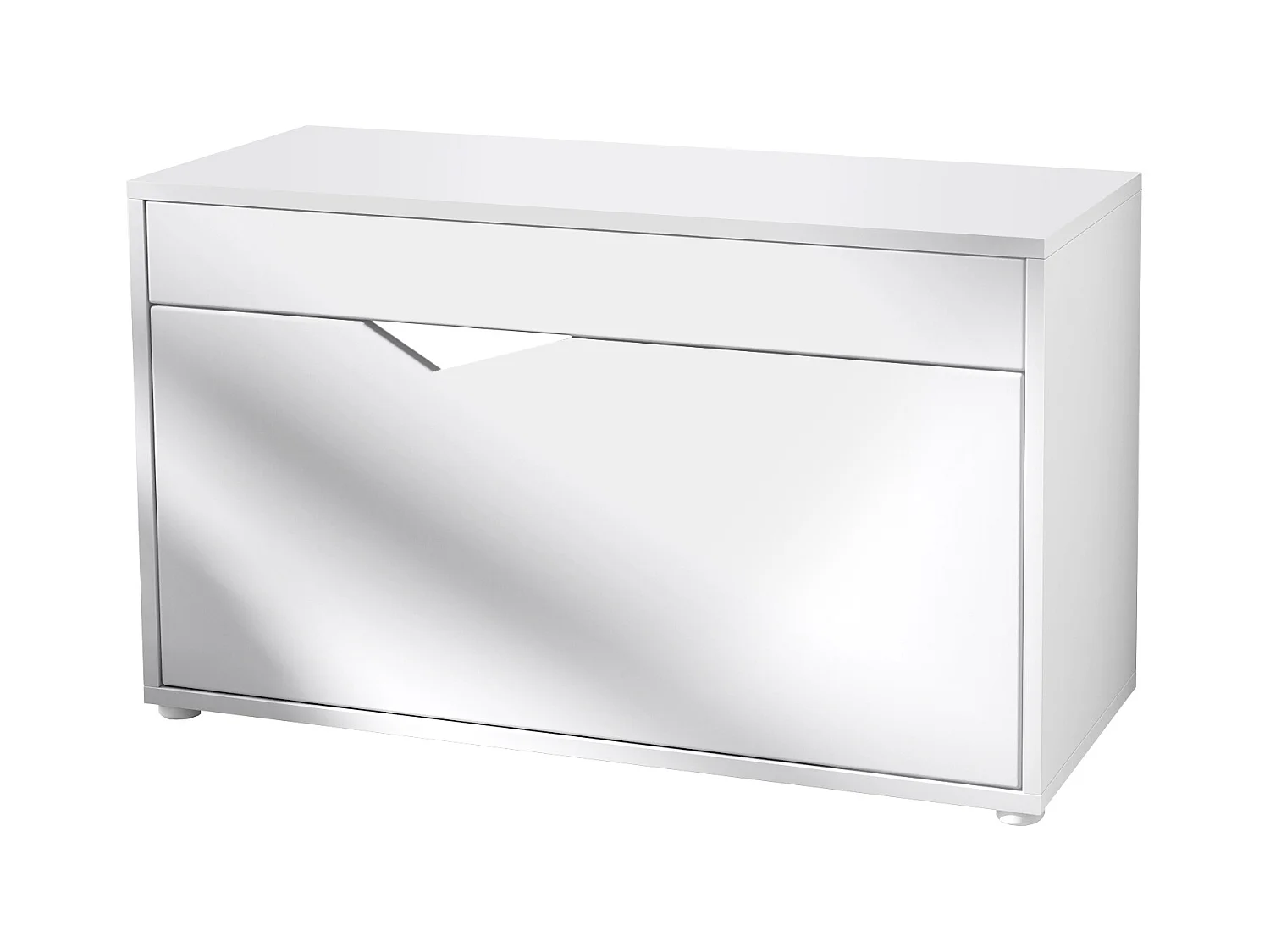 Banc à Chaussures Kolmio, Banc d'Assise pour 8 Paires de Chaussures, Étagère à Chaussures avec Siège, blanc mat/blanc mat (85 x 50 x 33 cm)