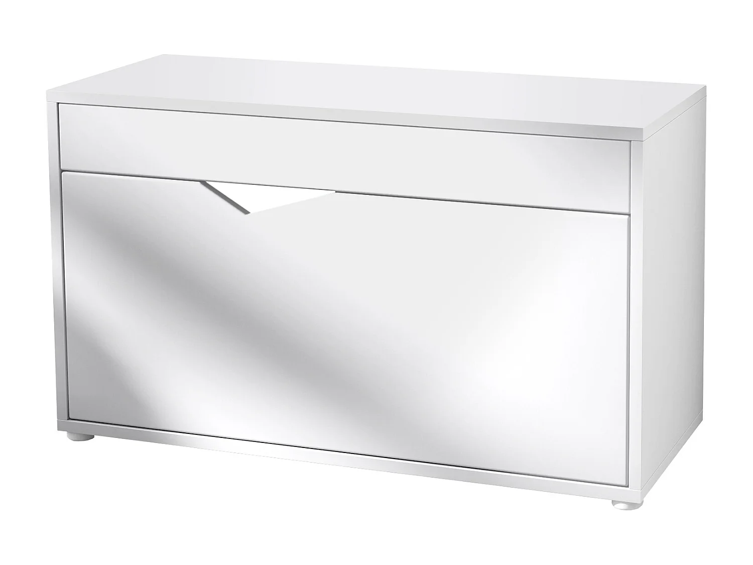 Banco Zapatero Kolmio, Banco para 8 Pares de Zapatos, Zapatero con Asiento, blanco mate/blanco mate (85 x 50 x 33 cm)