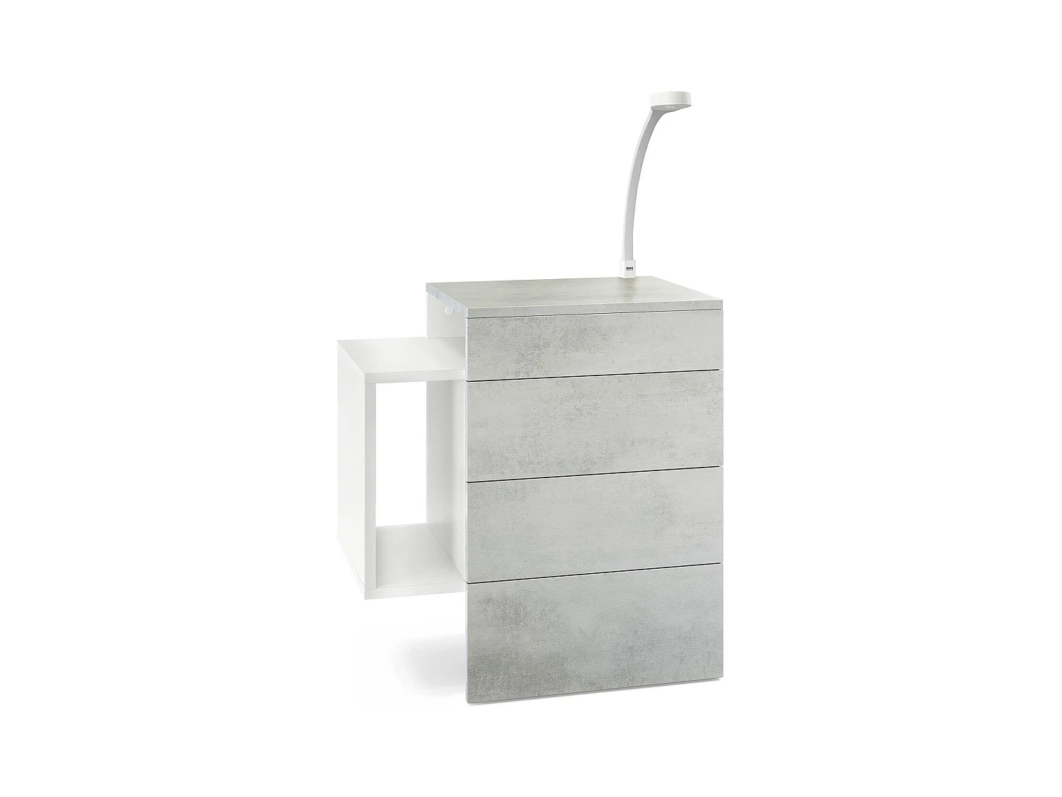 NACHTTISCH Queens Front in Beton Oxid Optik