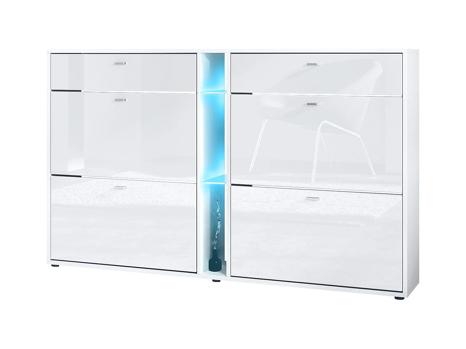 SCHUHSCHRANK Today Fronten in Weiß Hochglanz