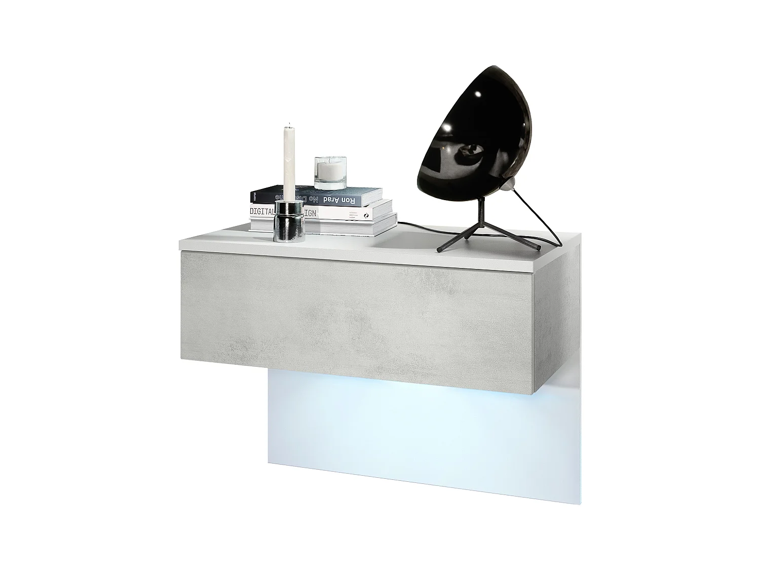 NACHTTISCH Sleep Fronten in Beton Oxid Optik